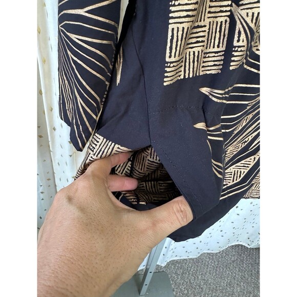 Living Hula Gold Neing Cabernet Lauhala Hawaiian Round Neck Blouse Top XS - Picture 5 of 10